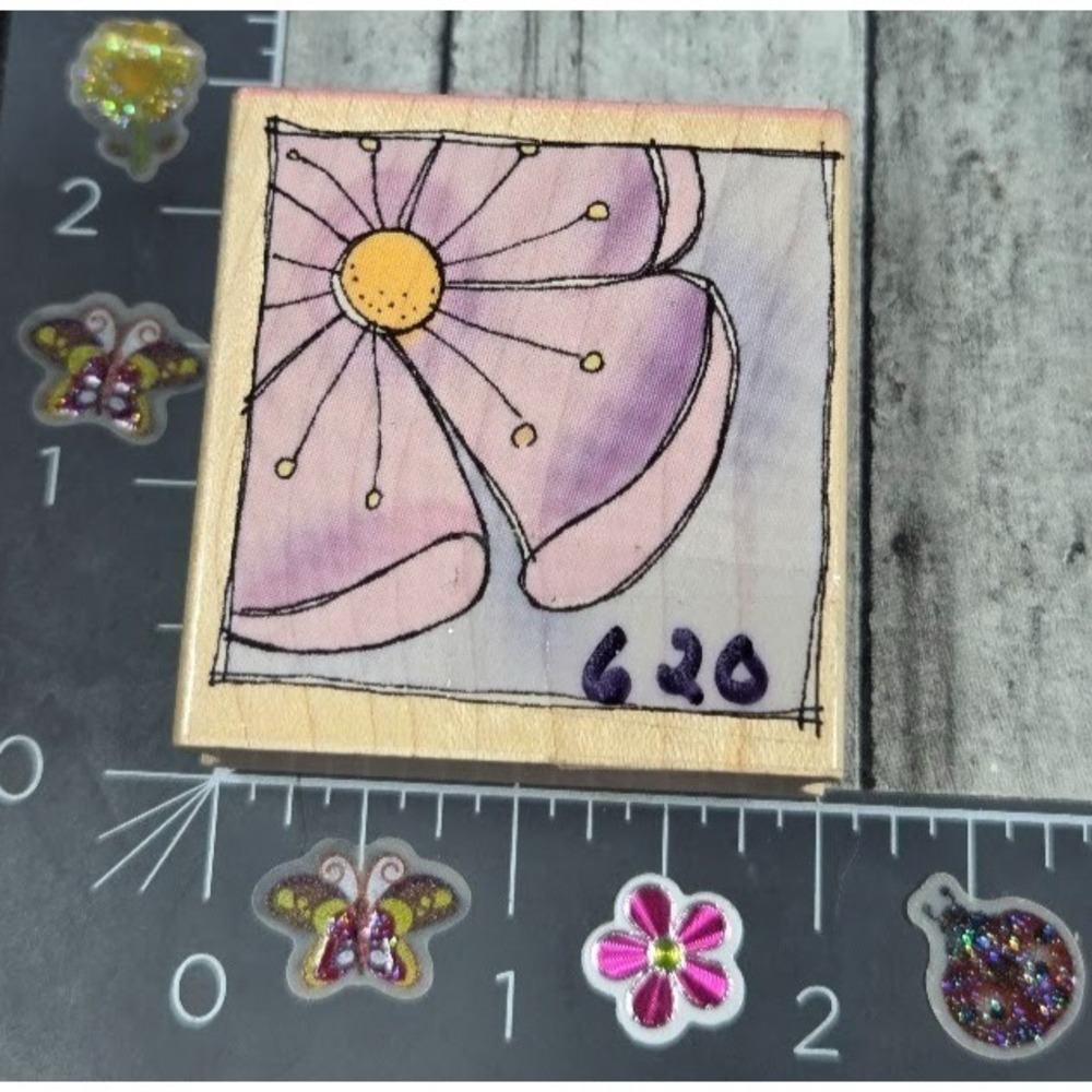 Hero Arts Full Blossom Flower Framed E3754 Rubber Stamp Wood #P93